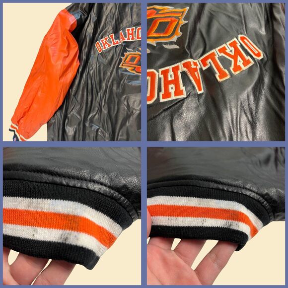 Vintage 90s Oklahoma State XXL varsity jacket, Steve & Barrys 1990s jacket - Picture 4 of 8